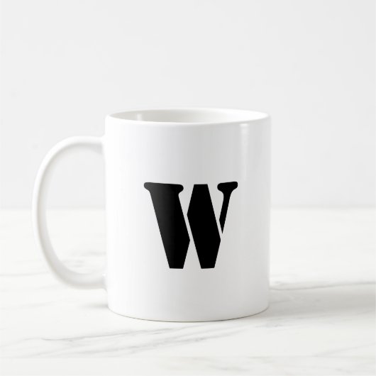 Mug Première lettre | Teal Monogram Modern Stylish Coo (Gauche)