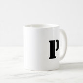 Mug Première lettre | Teal Monogram Modern Stylish Coo (Devant droit)