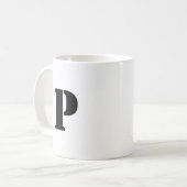 Mug Première lettre | Teal Monogram Modern Stylish Coo (Devant gauche)