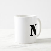 Mug Première lettre | Teal Monogram Modern Stylish Coo (Devant droit)