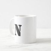 Mug Première lettre | Teal Monogram Modern Stylish Coo (Devant gauche)