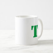 Mug Première lettre | Teal Monogram Modern Stylish Coo (Devant droit)