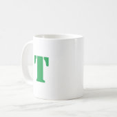 Mug Première lettre | Teal Monogram Modern Stylish Coo (Devant gauche)