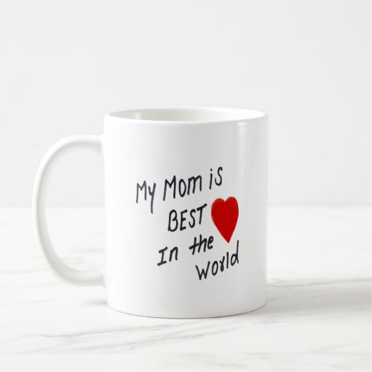 Mug première mère heureux jour mère simple écrit à la (Gauche)