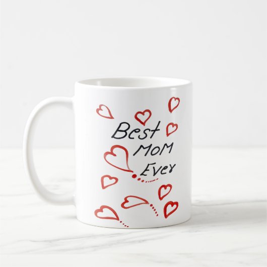 Mug première mère heureux jour mère simple écrit à la (Gauche)