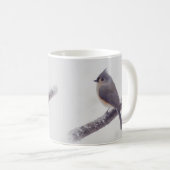 Mug Première neige - oiseaux de mésange tuftée (Devant droit)