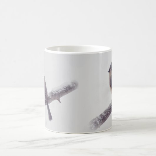 Mug Première neige - oiseaux de mésange tuftée (Centre)