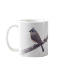 Première neige - oiseaux de mésange tuftée