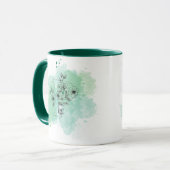 Mug Première P Aquarelle Monogramme Vert Botanique (Devant gauche)