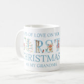 Mug Première photo de Noël avec une jolie lettre d'ani (Devant gauche)