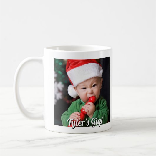 Mug Première photo de Noël de Gigi (Gauche)