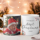 Mug Première photo de Noël du bébé