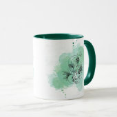 Mug Première S Aquarelle Monogramme Vert Botanique (Devant droit)