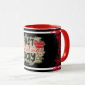 Mug Première Saint Valentin à la mode (Devant droit)