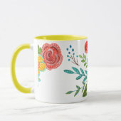 Mug Première Sainte Communion Nom personnalisé Floral  (Gauche)