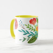 Mug Première Sainte Communion Nom personnalisé Floral  (Devant gauche)