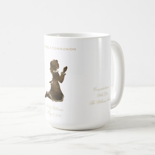 Mug Première Sainte Communion Priant La Fille Élégante (Devant droit)