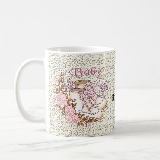 Mug Premières chaussures de bébé fille (Gauche)