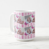 Mug Premiers 12 mois Photo de bébé Collage Papillon ro (Devant gauche)