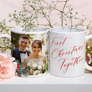 Mug Premiers noël jeunes mariés noms de photo mariages