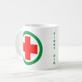 Mug Premiers soins - Médicaments - Ambulance, Aide (Devant gauche)