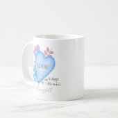 Mug Prend une citation de grand coeur Doodle Lilac Per (Devant gauche)