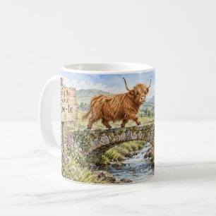 Mug Prendre la vache des Highlands à vue panoramique