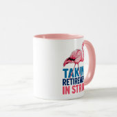 Mug Prendre sa retraite avec sérénité Thème Flamingo B (Devant droit)