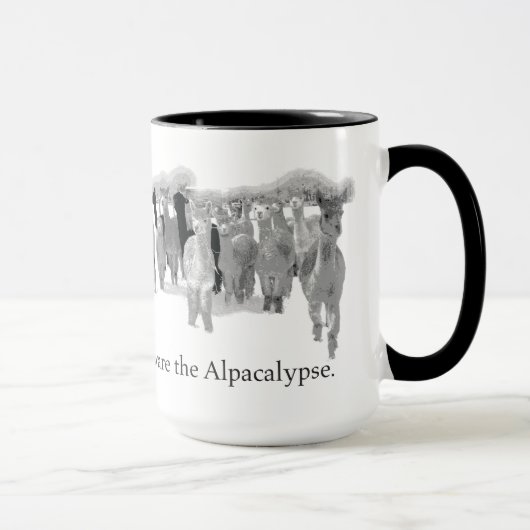 Mug Prenez garde de l'Alpacalypse - humour bébête nerd (Droite)