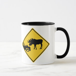 Mug Prenez garde des orignaux, poteau de