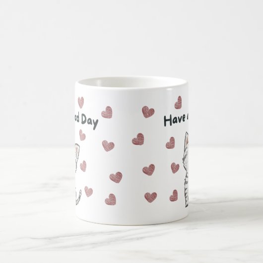 Mug Prenez une bonne journée de Mug, mignonne Cat Coof (Centre)