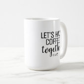 Mug Prenons un café ensemble | Couple Monogramme Noir (Devant droit)