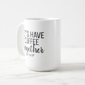 Mug Prenons un café ensemble | Couple Monogramme Noir (Devant gauche)