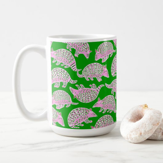 Mug Preppy Armadillos Rose Green (Avec donut)