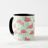 Mug Preppy Chic Elegant Pink Flamingo Motif (Devant gauche)