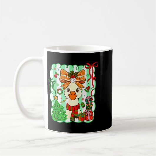 Mug Preppy Gooses Bow Xmas Tree Funny Christmas Girl W (Gauche)