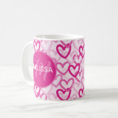 Mug Preppy Hearts Pink (Devant gauche)
