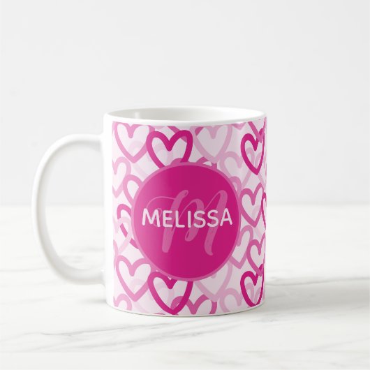 Mug Preppy Hearts Pink (Gauche)