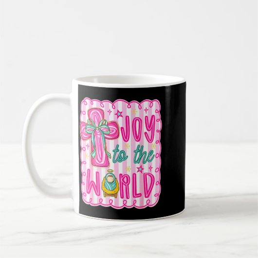 Mug Preppy Joy To The World Christian Christmas Cross (Gauche)
