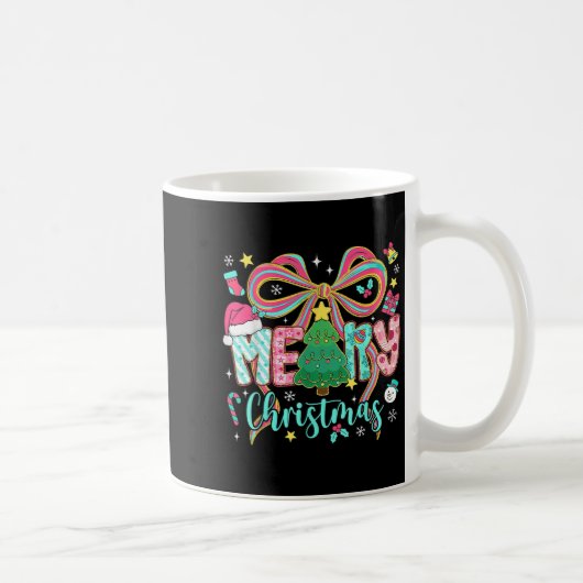 Mug Preppy Joyeux Noël Coquette Bow Pink Noël (Droite)