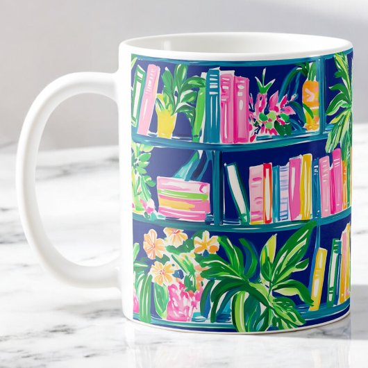 Mug Préppy Navy Bookcase Tropical