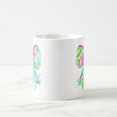 Mug Preppy Rose et Green Bow Personnalisé (Centre)