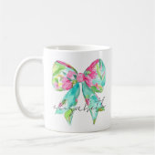 Mug Preppy Rose et Green Bow Personnalisé (Gauche)