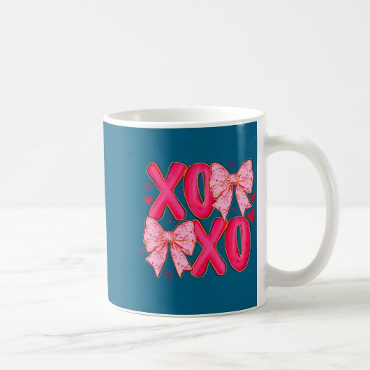 Mug Preppy Xoxo Coquette Bow Hearts Valentine's Day Wo (Droite)