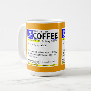 MUG PRESCRIPTION ENTIÈREMENT PERSONNALISABLE DE CAFÉ