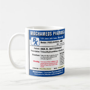 Mug Prescription pour Sticker rectangulaire café