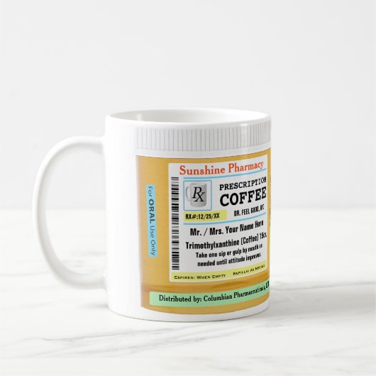 Mug Prescription RX amusante (Gauche)