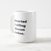 Mug Présenté mais disposé à discuter de la Palestine (Devant gauche)