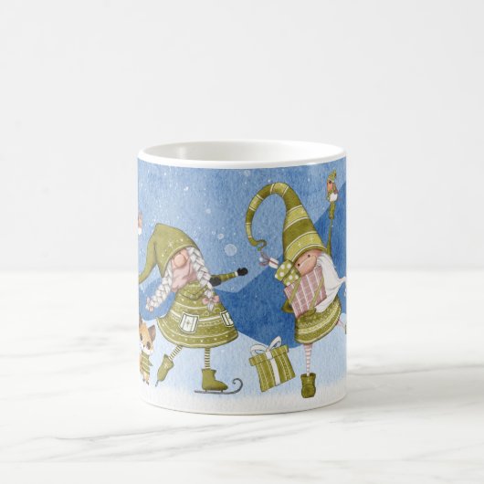 Mug Présents de renard de lutins de vacances (Centre)