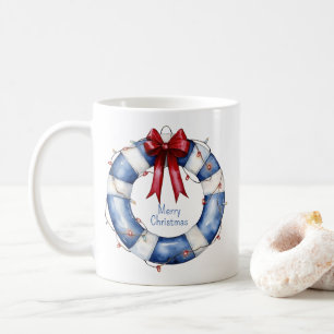 Mug Préservateur Nautique De Vie De Noël Avec Bow